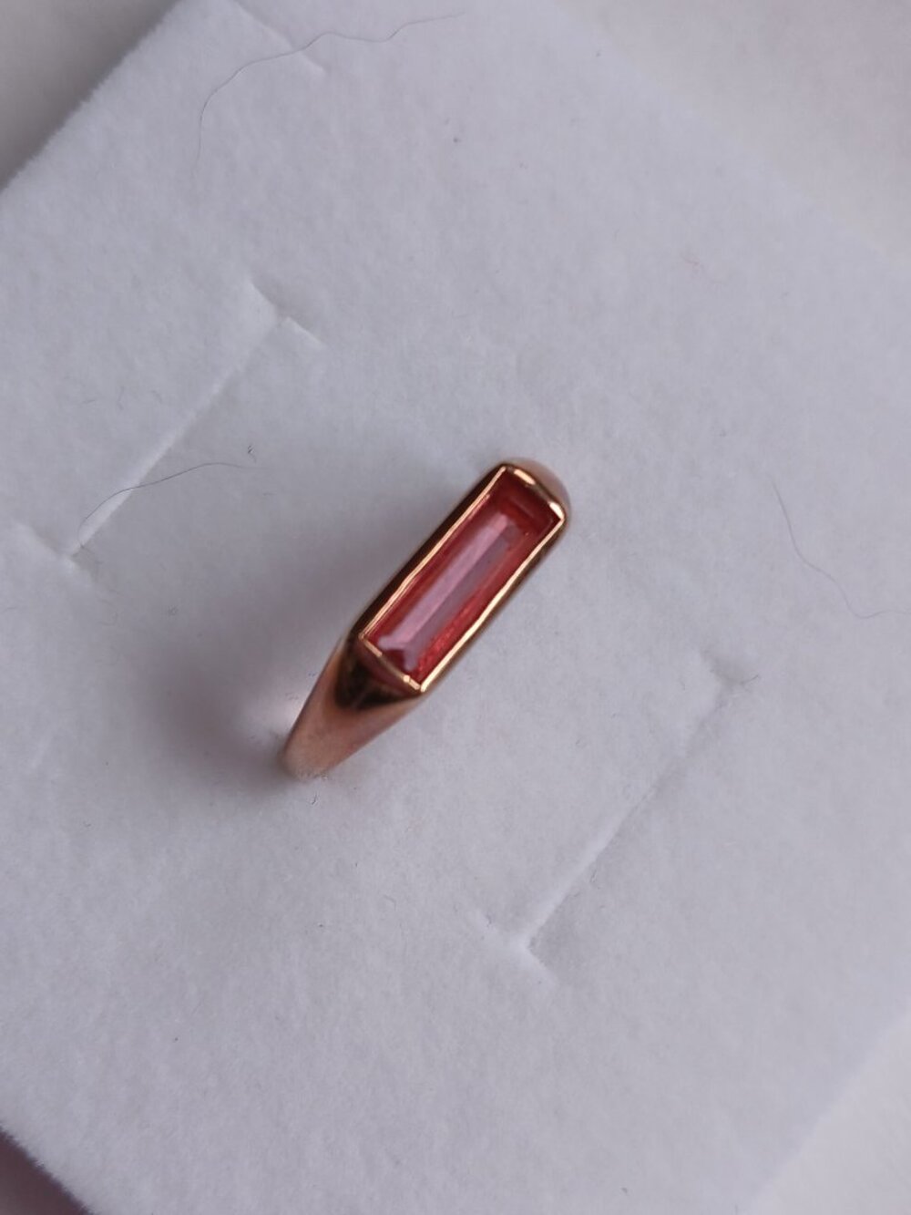 Rose gold emerald cut ring size 9